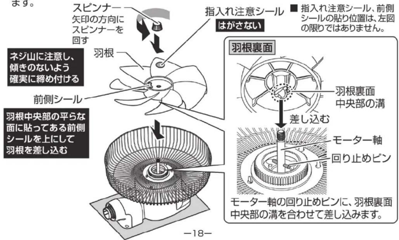 Yamazen YLX-EHD251 - 羽根の組み立て - 1
