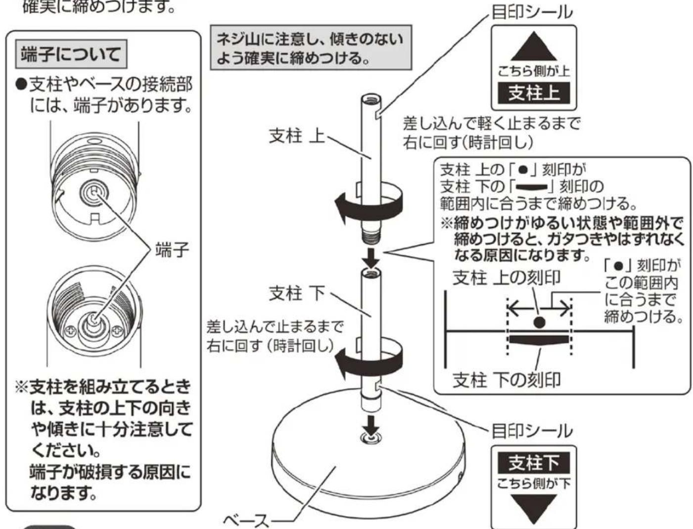 Yamazen YHX-FGD303 - 支柱「上」を組み立てる - 1