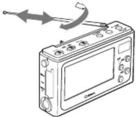 Yamazen JYTM-RTV430 - ワンセグテレビ放送および FM放送の受信には、ロッドアンテナの向きや長さを変えて使用します。 - 1