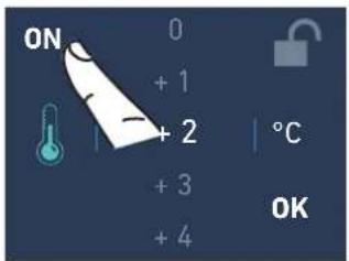 ON 0 + 1 + 2 + 3 + 4 °C OK