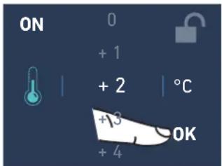 ON 0 + 1 + 2 °C +3 OK + 4