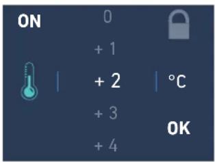 ON 0 + 1 + 2 + 3 + 4 °C OK