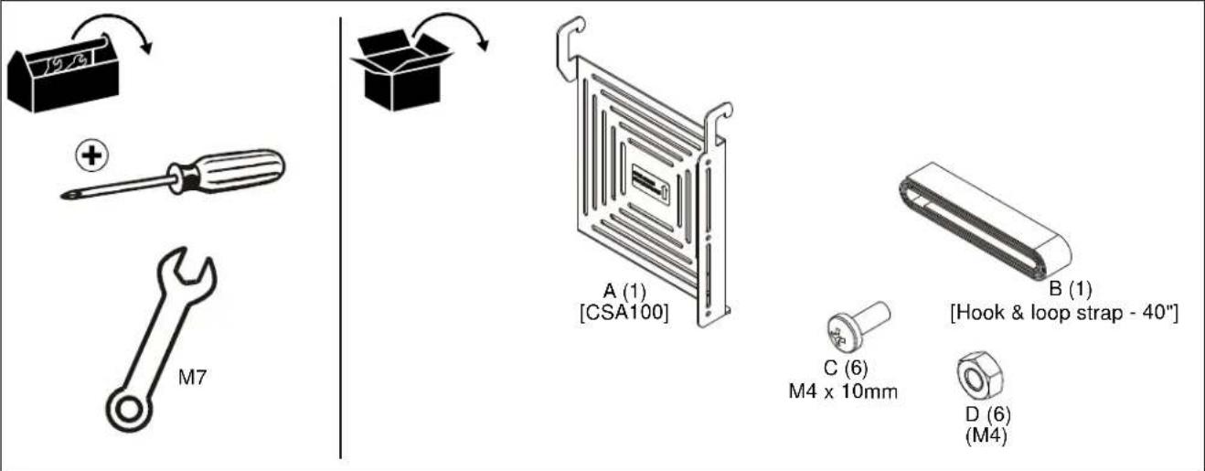 Chief CSA100 - TOOLS / PARTS FOR INSTALLATION - 1