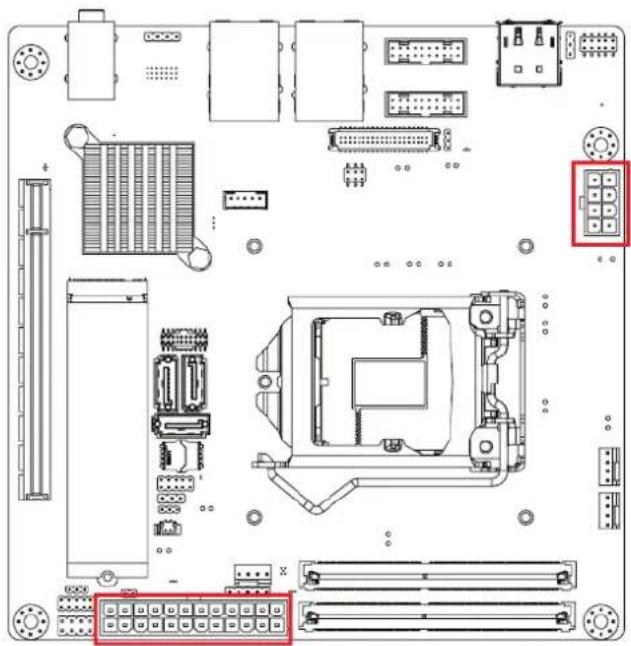 Advantech AIMB-277 - ATX 12V Power Supply Connector (ATX12V1) & ATX Power Supply Connector (EATXPWR1) - 1