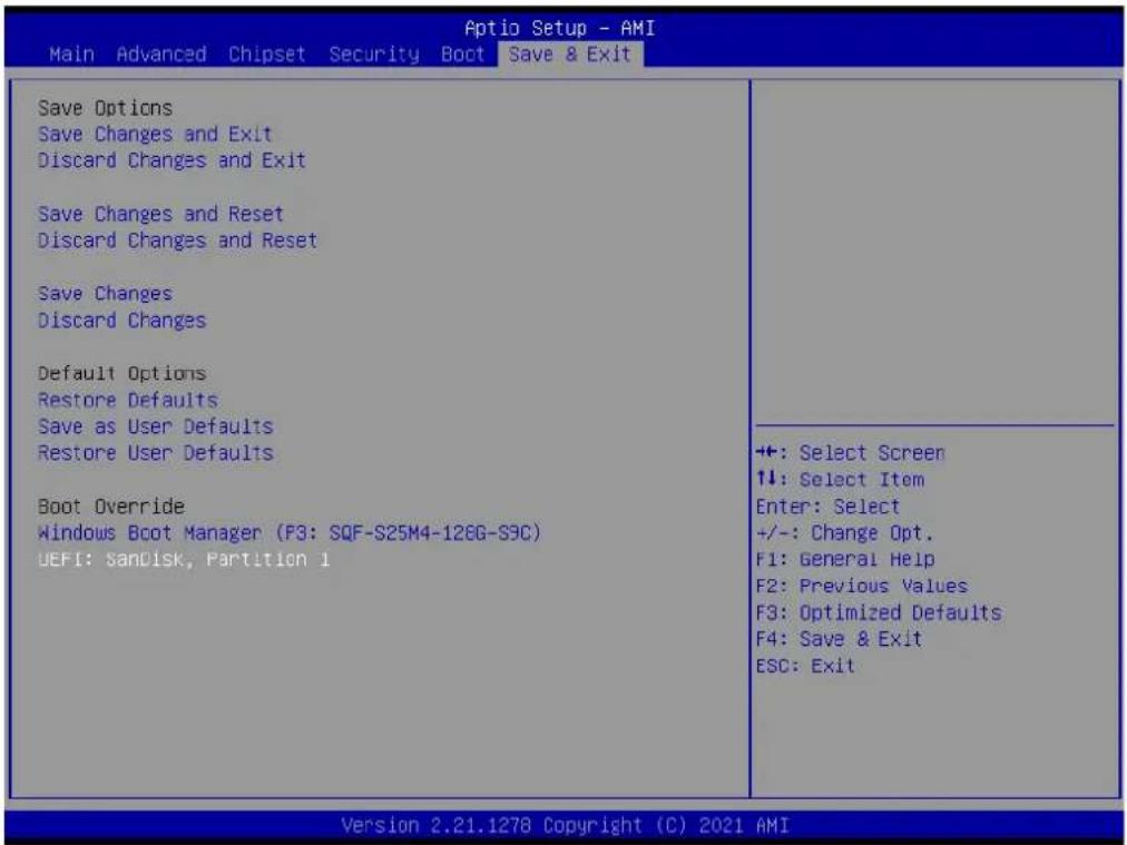 Advantech AIMB-277 - Save & Exit Configuration - 1