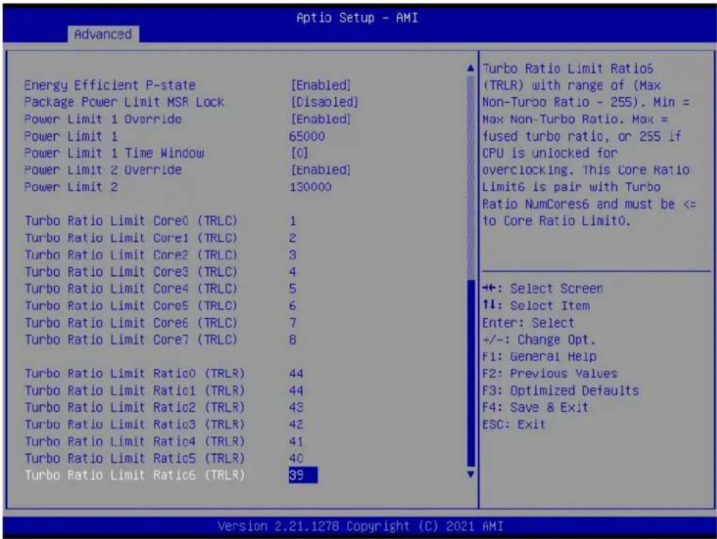Advantech AIMB-277 - Current Turbo Settings - 2