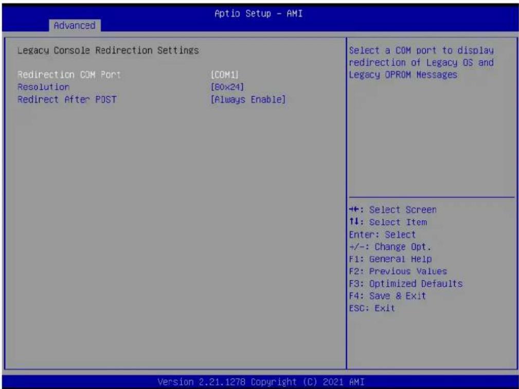 Advantech AIMB-277 - Legacy Console Redirection Settings - 1