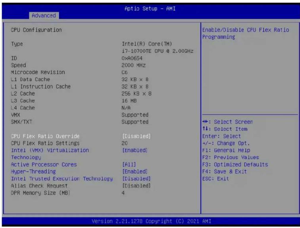 Advantech AIMB-277 - CPU Configuration - 1