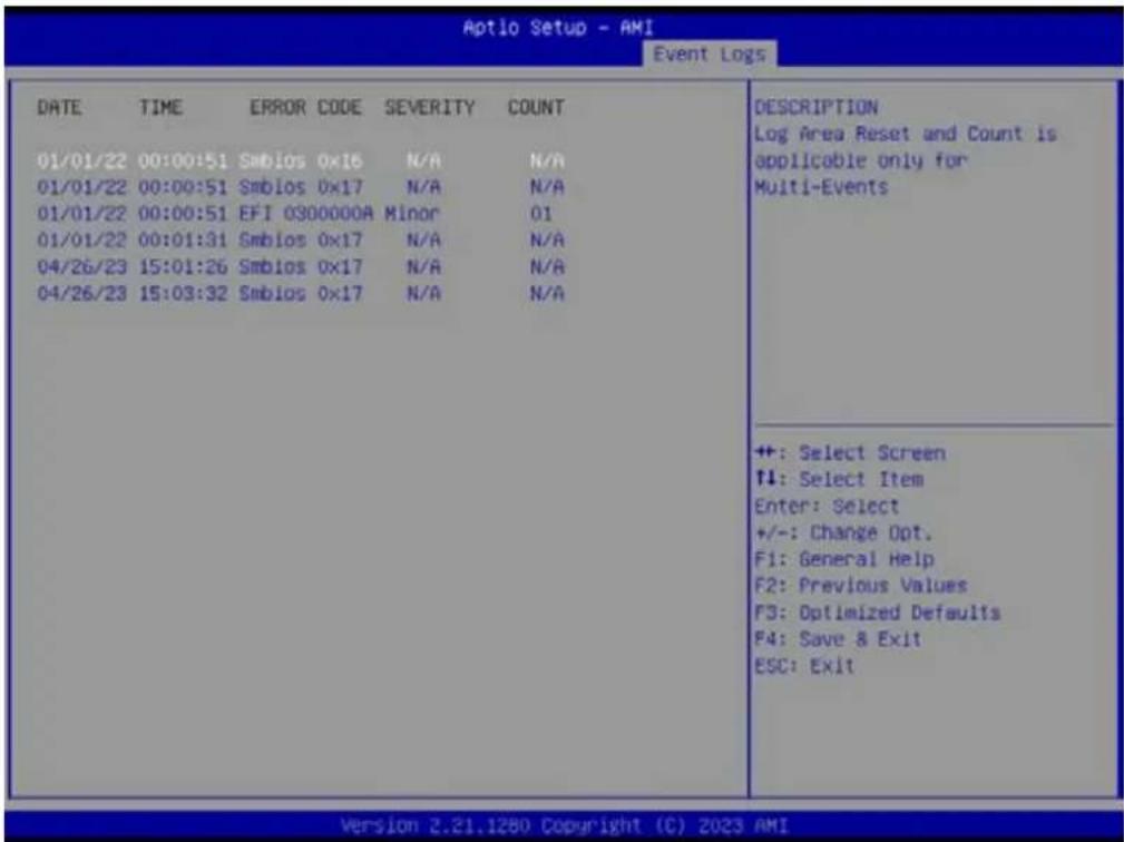 Advantech AIMB-592 - ■ View Smbios Event log - 2