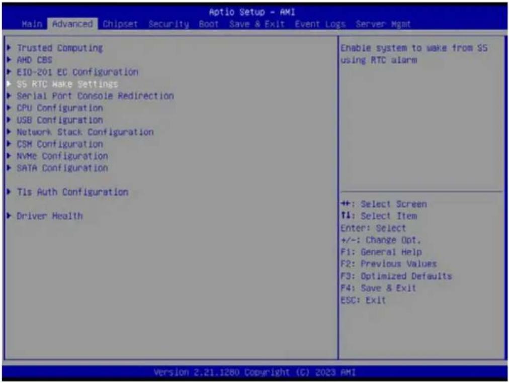 Advantech AIMB-592 - S5 RTC Wake Settings - 1