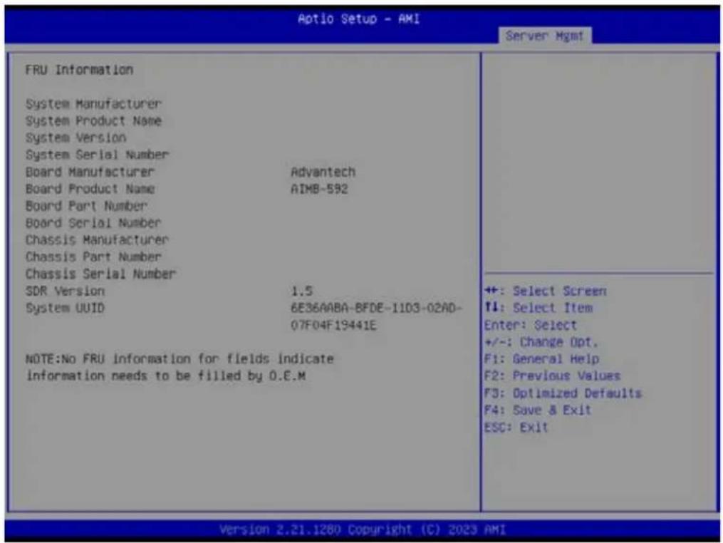 Advantech AIMB-592 - View FRU information - 2