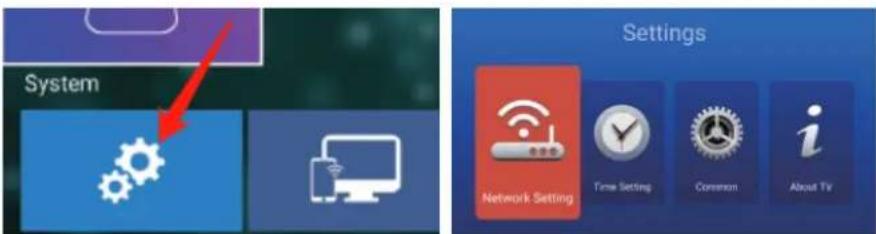 System Settings Network Setting Time Setting Common About TV