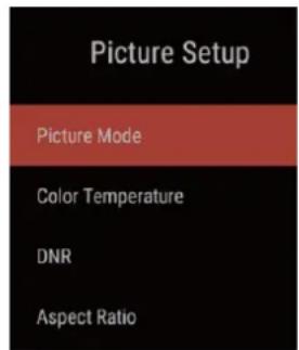 Cello ZFSTR0223 - Picture Options in DVB-T mode (Television) - 1