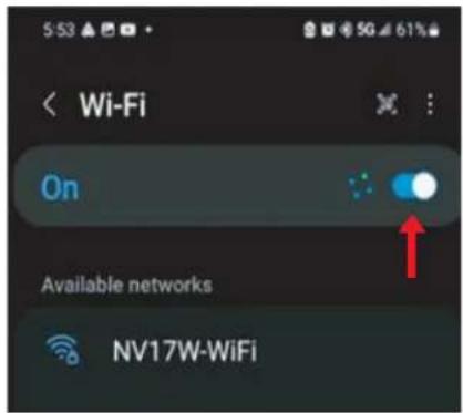 Wi-Fi On Available networks NV17W-WiFi