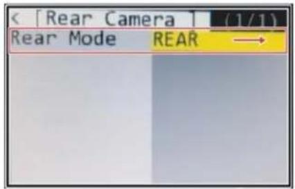 [Rear Camera] (1/1) Rear Mode REAR →