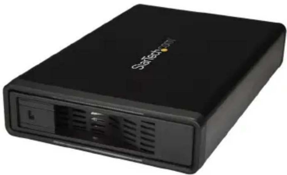 StarTech.com S351BMU33ETG - Hard Drive Enclosure for 3.5" SATA HDDs - USB 3.0/eSATA - Trayless - 1