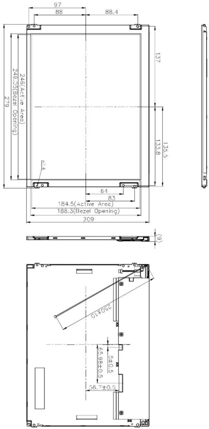 Advantech IDK-2112N-K2SVA2E - Mechanical Characteristics - 1