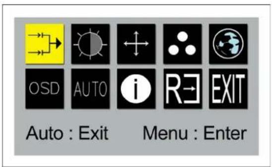 OSD AUTO i RE EXIT Auto : Exit Menu : Enter