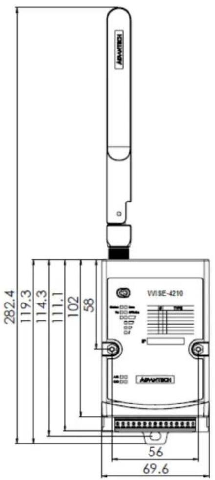 Advantech WISE-4210-APNA - Mechanical Design and Dimensions - 1