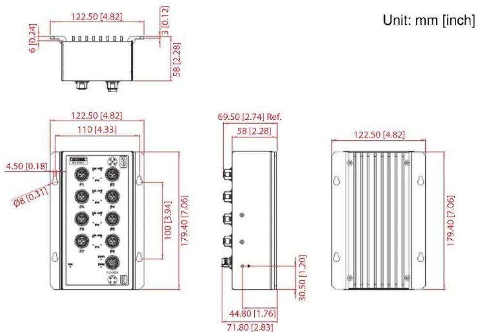 Advantech EKI-9508G-H-AE - Dimensions - 4