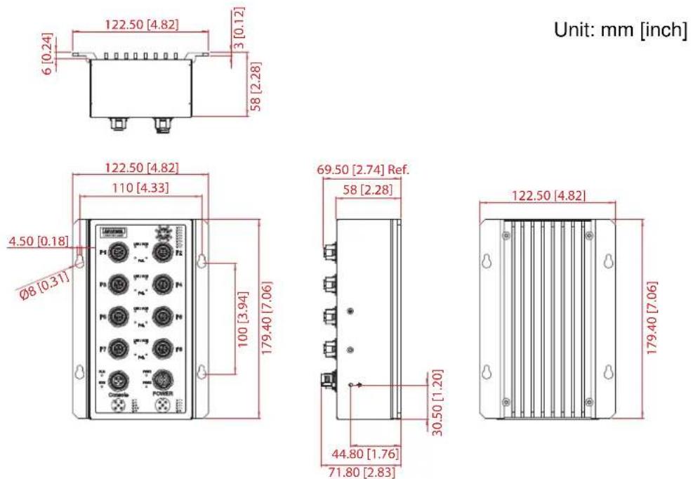 Advantech EKI-9508G-H-AE - Dimensions - 10