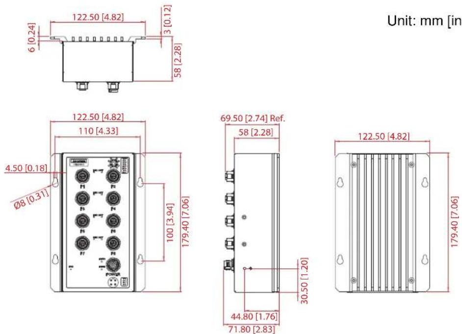 Advantech EKI-9508G-H-AE - Dimensions - 5