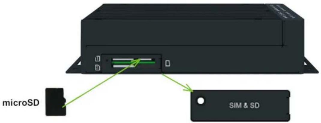Advantech ICR-4434S - Inserting the microSD card: - 1