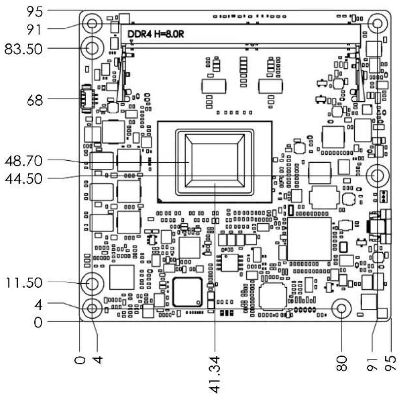Advantech SOM-6872VC-U1A2 - Mechanical Diagram - 1