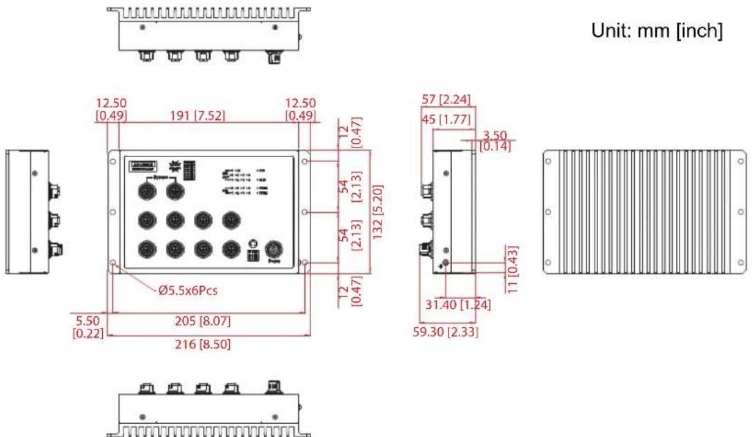 Advantech EKI-9510G-2GMPL-AE - Dimensions - 8