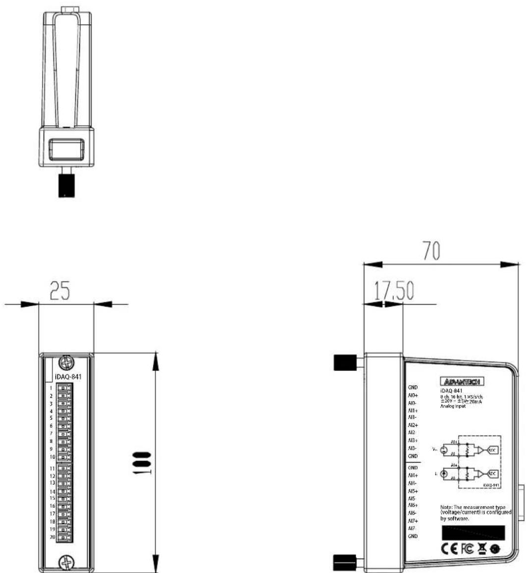 Advantech IDAQ-841-AE - B.1 System Dimensions - 4