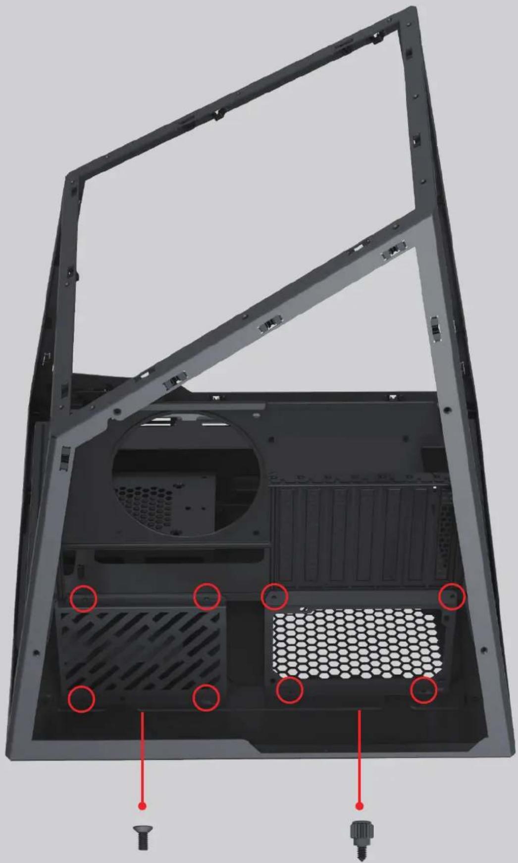 Azza Mesa - PSU and hard drive sheet metal removal - 1