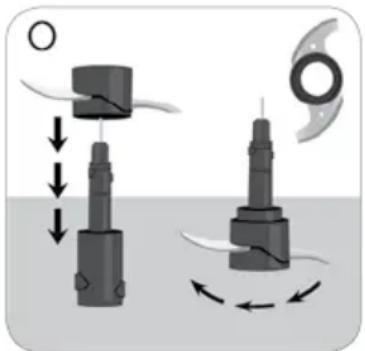 Diagram showing mechanical components with arrows indicating motion or force direction (no text or symbols)