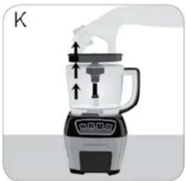 Illustration of a blender with a hand pouring liquid into the top pan (no text or symbols)