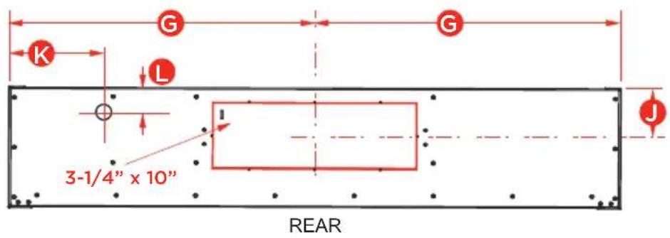 G K L 3-1/4" x 10" REAR J
