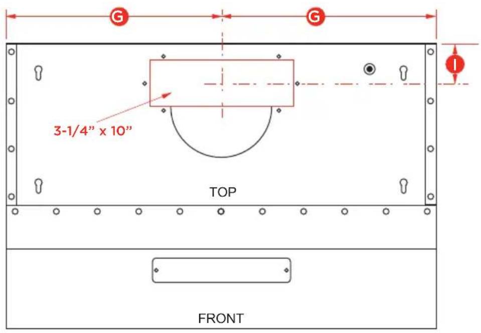 G G 3-1/4" x 10" TOP FRONT