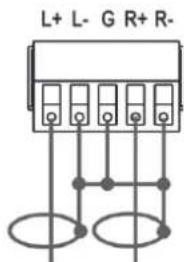 Kramer EXT3-UE-R - Connecting a Balanced/Unbalanced Stereo Audio Source to the Balanced Input - 2
