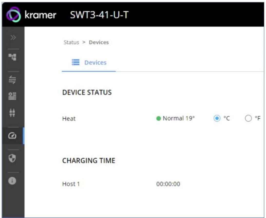 Kramer EXT3-UE-R - To view the device status: - 1