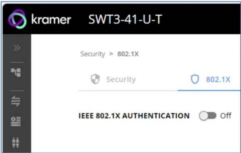 Kramer EXT3-UE-R - To configure security: - 1