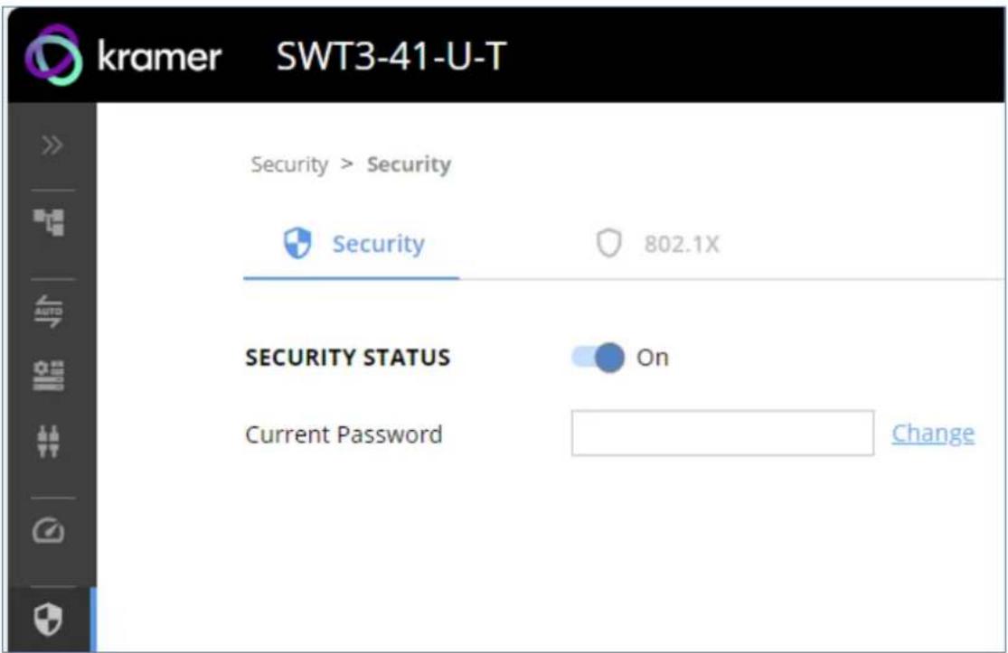 Kramer EXT3-UE-R - To set security status to Off: - 1