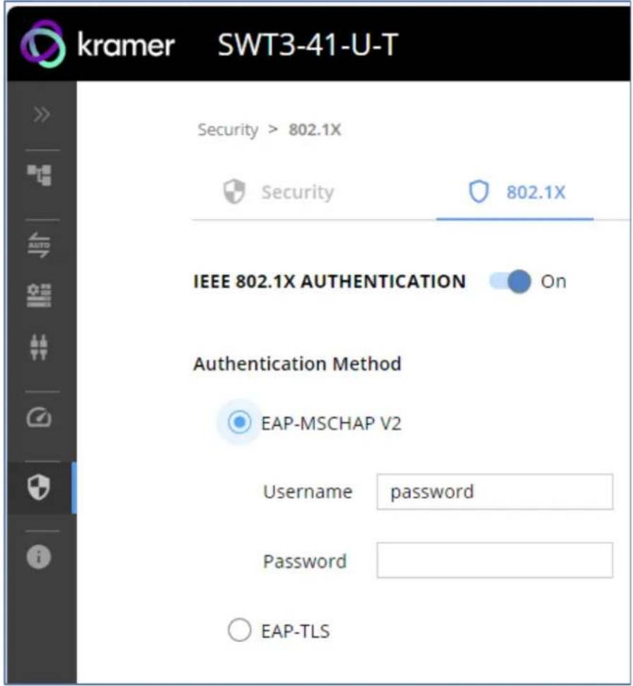 Kramer EXT3-UE-R - To configure security: - 2