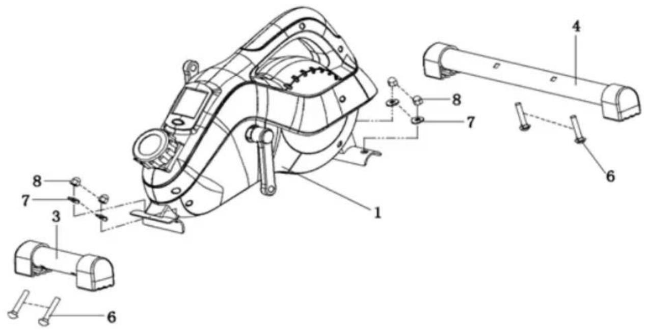 Technical diagram of a mechanical device with numbered components for identification