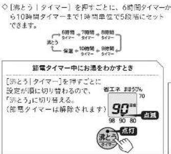 Tiger PIS-G220 - [沸とう タイマー] を押して、節電時間をセットする。 - 1