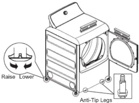 GE HTX26GASWWS - ① LEVEL THE DRYER - 1