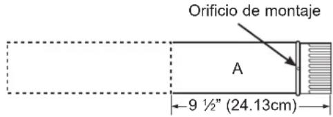 Orificio de montaje A 9 ½" (24.13cm)