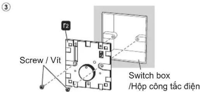 ③ Screw / Vít f2 Switch box /Hộp công tắc điện