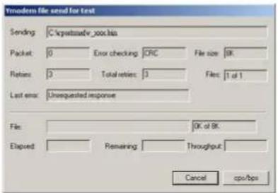 Newcom file send for text Sending C:\tpustmafe_100.htm Packet 0 Error checking ORC File size OK Return 3 Total returns 3 Files 1 of 1 Last error: Unrequested response File: OK of SK Elapsed Remaining Throughput: Cancel cpu/bps