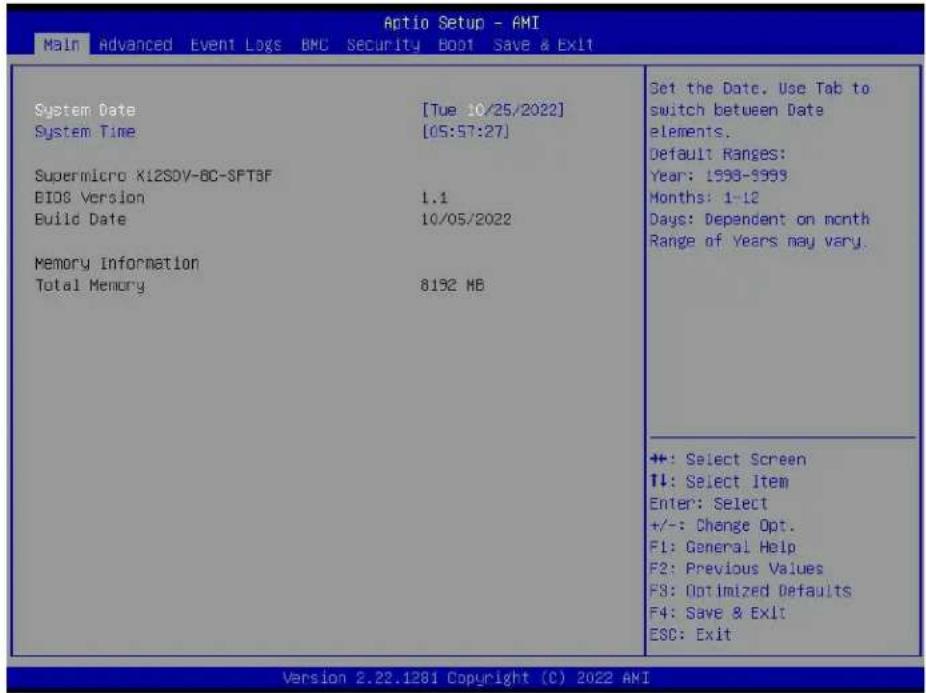 Supermicro X12SDV-8C-SPT8F - Main Setup - 1