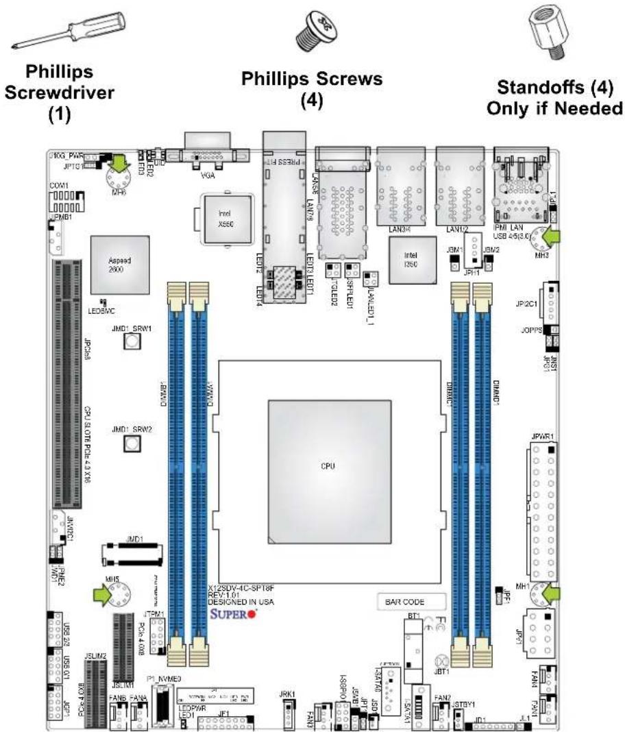Supermicro X12SDV-8C-SPT8F - Motherboard Installation - 1