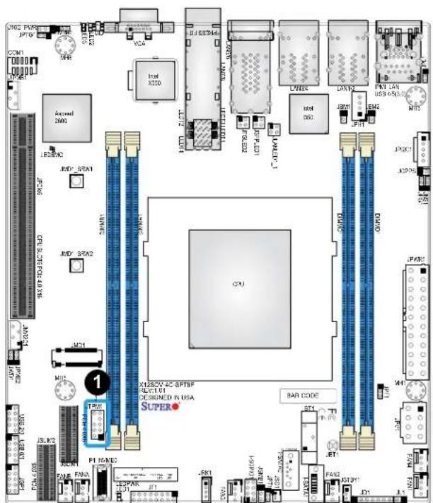 Supermicro X12SDV-8C-SPT8F - TPM/Port 80 Header - 1