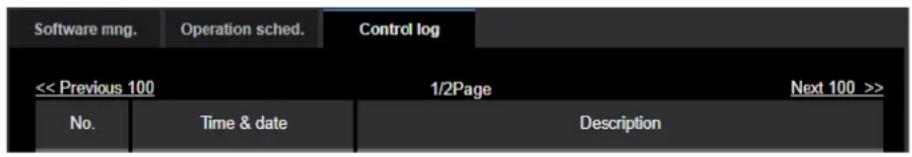 i-PRO WV-S2236LG-B - Check the control log of extension software [Control log] - 1